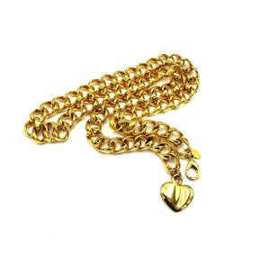 Vintage Carolee Gold Belt Heart Charm, Adjustable Designer  display picture 1