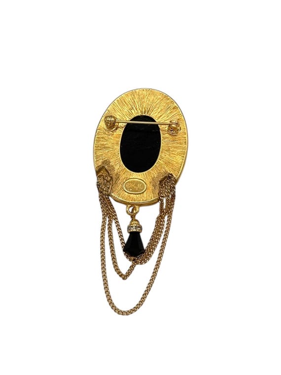 KJL Kenneth Jay Lane Victorian Revival Brooch Ova… - image 5