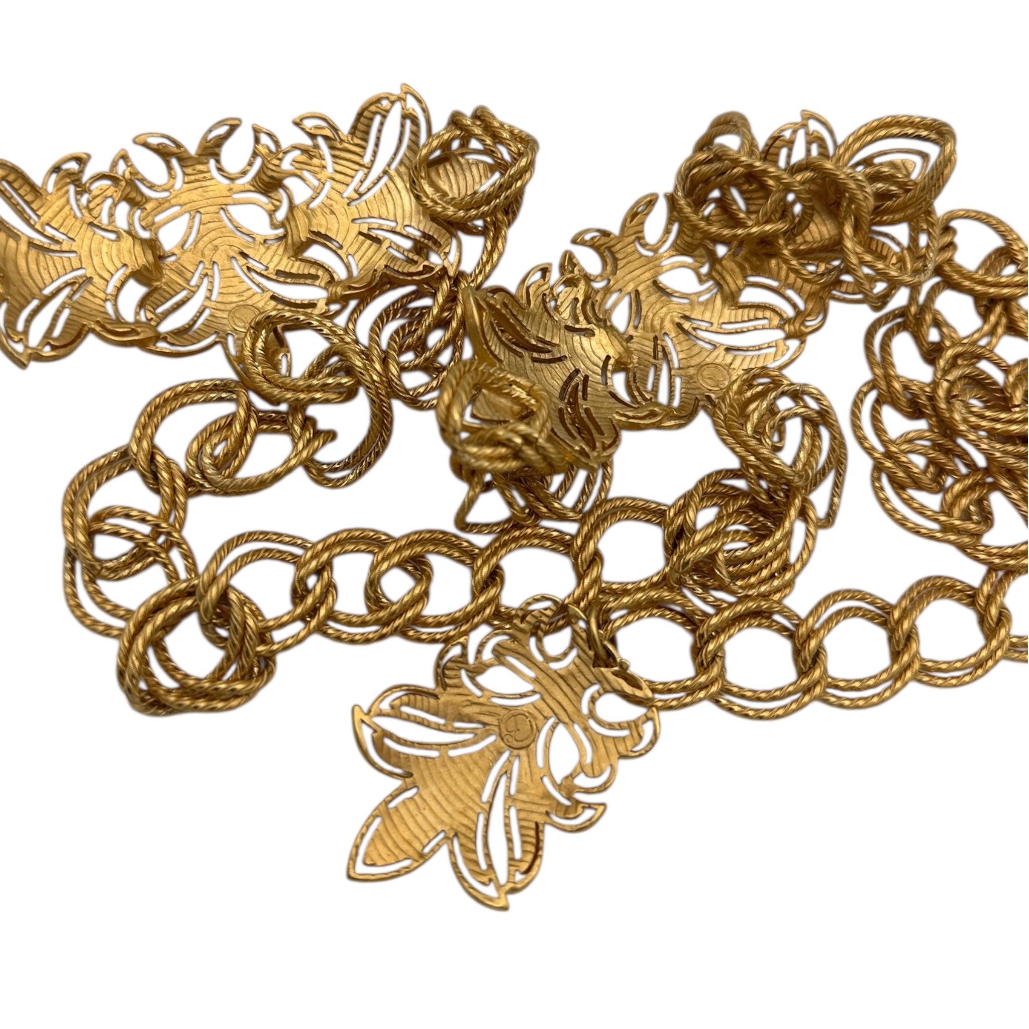 Vtg St John Gold Tone Layered Medallion Curb Chain Statement Belt 40\