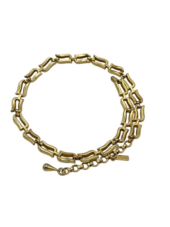 Monet Vintage Jewelry Gold Shiny Link Chain Choke… - image 4