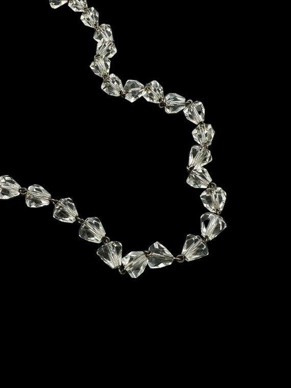 Art Deco Vintage Sterling Silver Faceted Clear Cr… - image 6