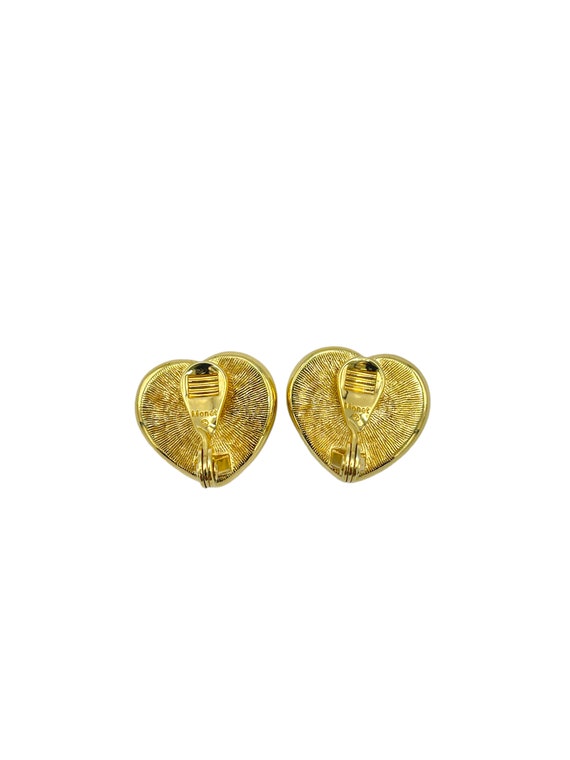 Monet Pearl Heart Clip-On Earrings - image 4