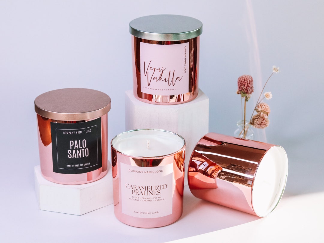 Wholesale Soy Candles in Rose Gold Tumblers. Private Label Candles. Soy