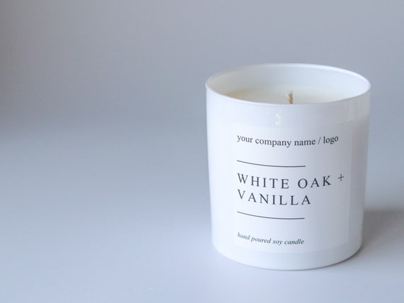 1 DOZEN 11oz White Matte Straight Sided Jar with metal lid-Coconut Soy Wax-Crackling  Wooden Wick-Wholesale-White Label-Private Label-Bulk Candle