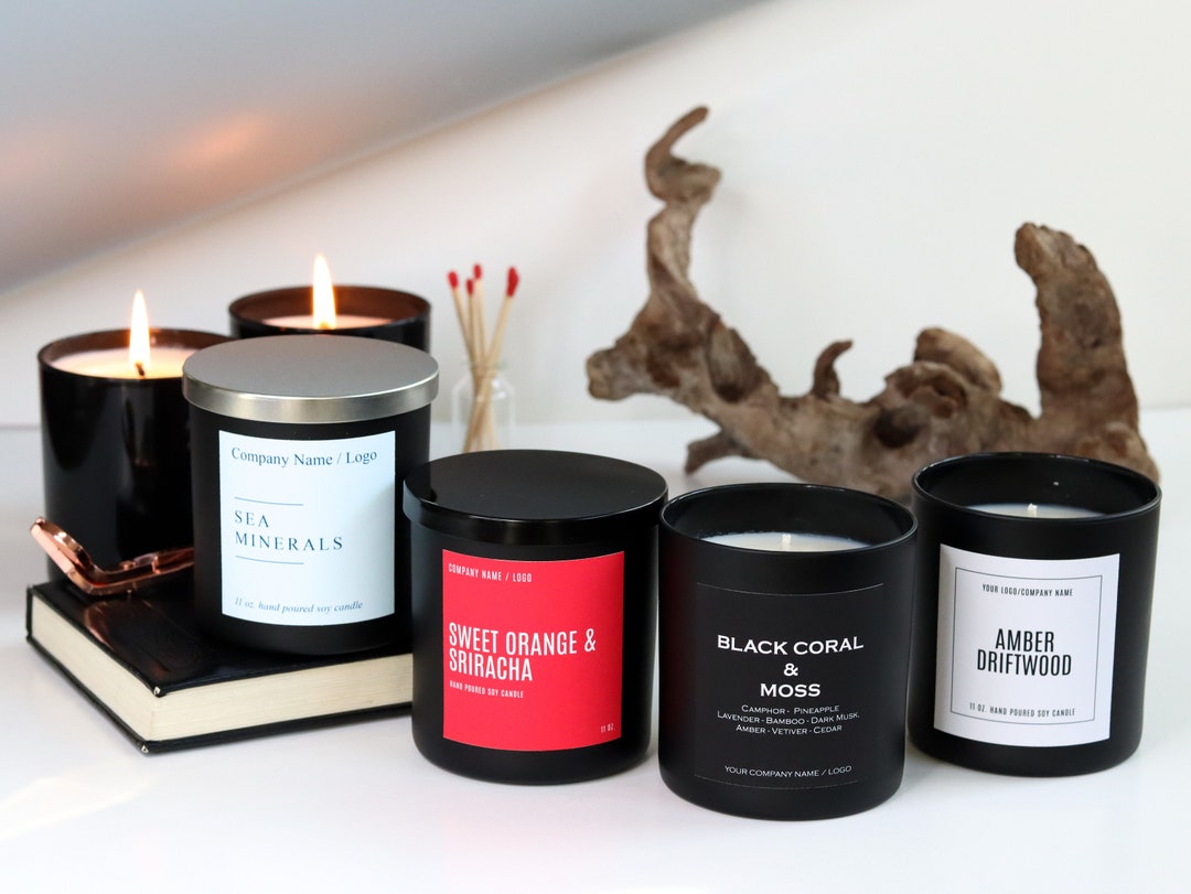 Wholesale Matte Black Soy Candles. Set of 10. Soy Candles for Resale