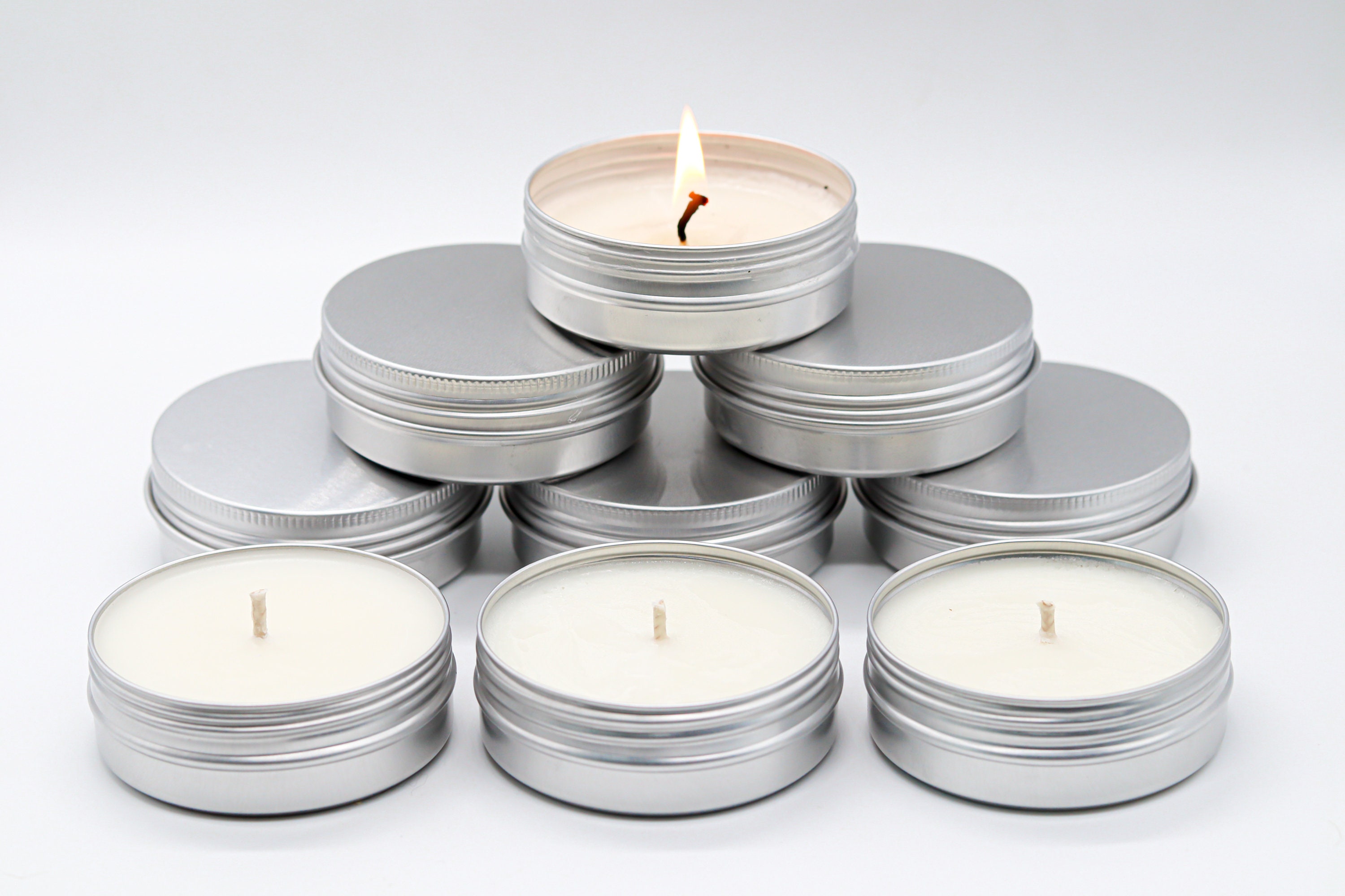 BLACK 36 Pack Unscented 4 Ounce Soy Wax Candle Tin, Wholesale, Dealer