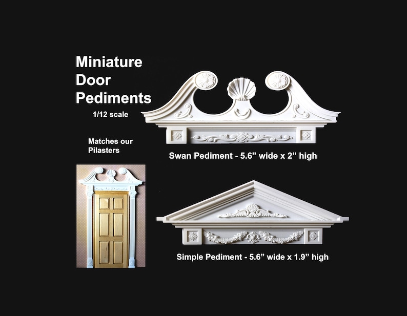Miniature Door Pediments 1:12 Scale - Matches Our Door Pilasters - Etsy