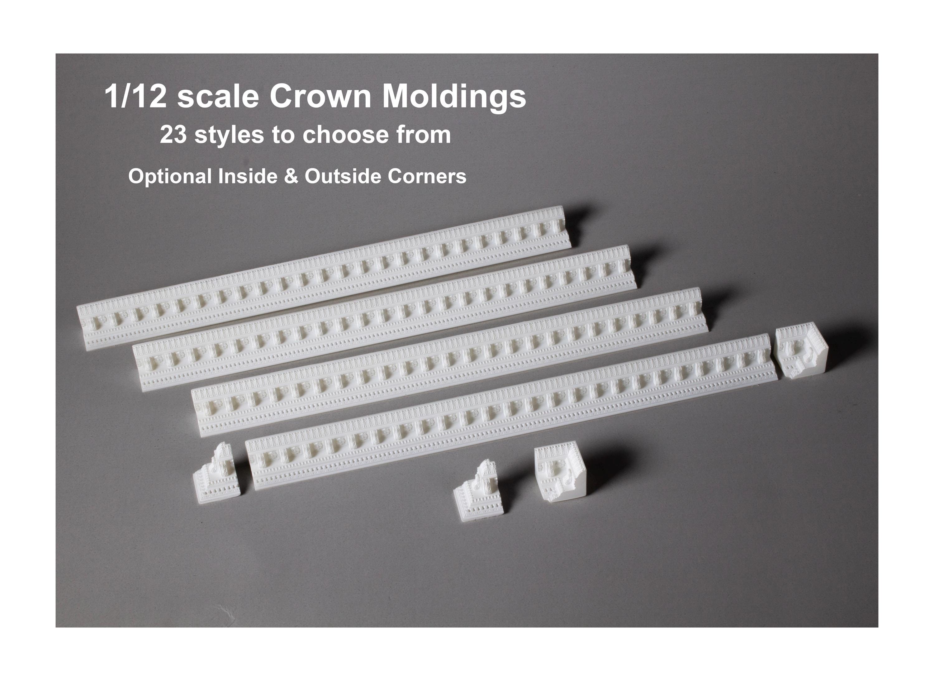 Scale Crown Pattern Miniature Highly Detailed Crown Moldings With Matching Corners 1:12 ...