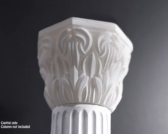 Miniature Egyptian Column Capital, 1/12 Scale Dollhouse Foliated Resin