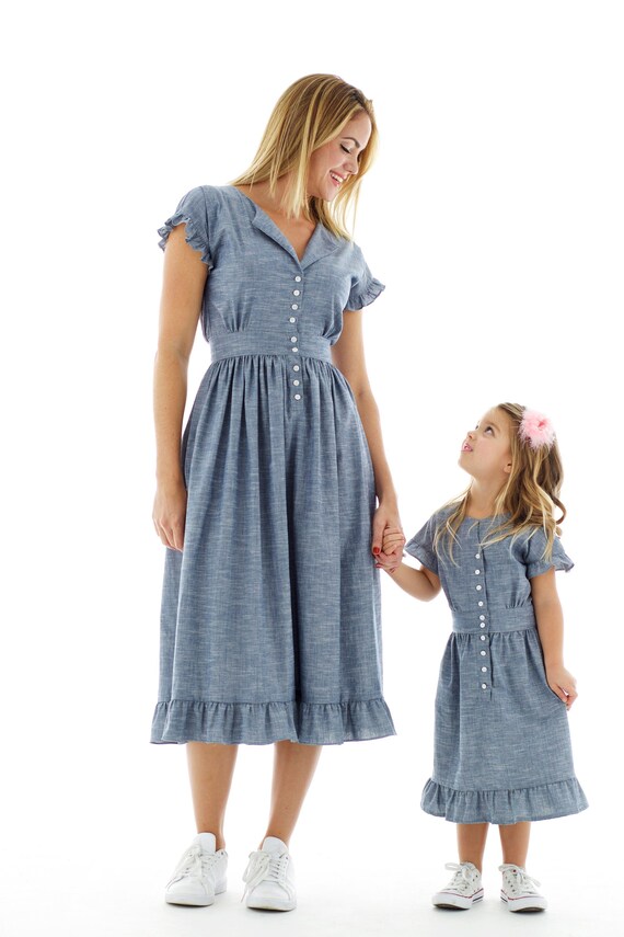 mommy and me denim dress