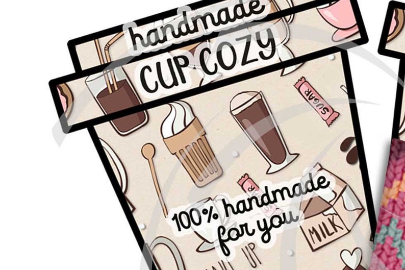 Coffee cup printable Cup cozy holder template | Etsy
