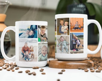 Coffee Mug Photo, Photo Collage Mug, Custom Mug Photo, Personalized gifts, 50th Birthday Gift for Women, Best Friend Gift