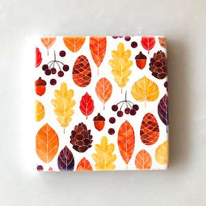 Fall Watercolor Stone Coasters