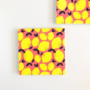 Lemon Decor Coaster Set and Retro Hostess Gift