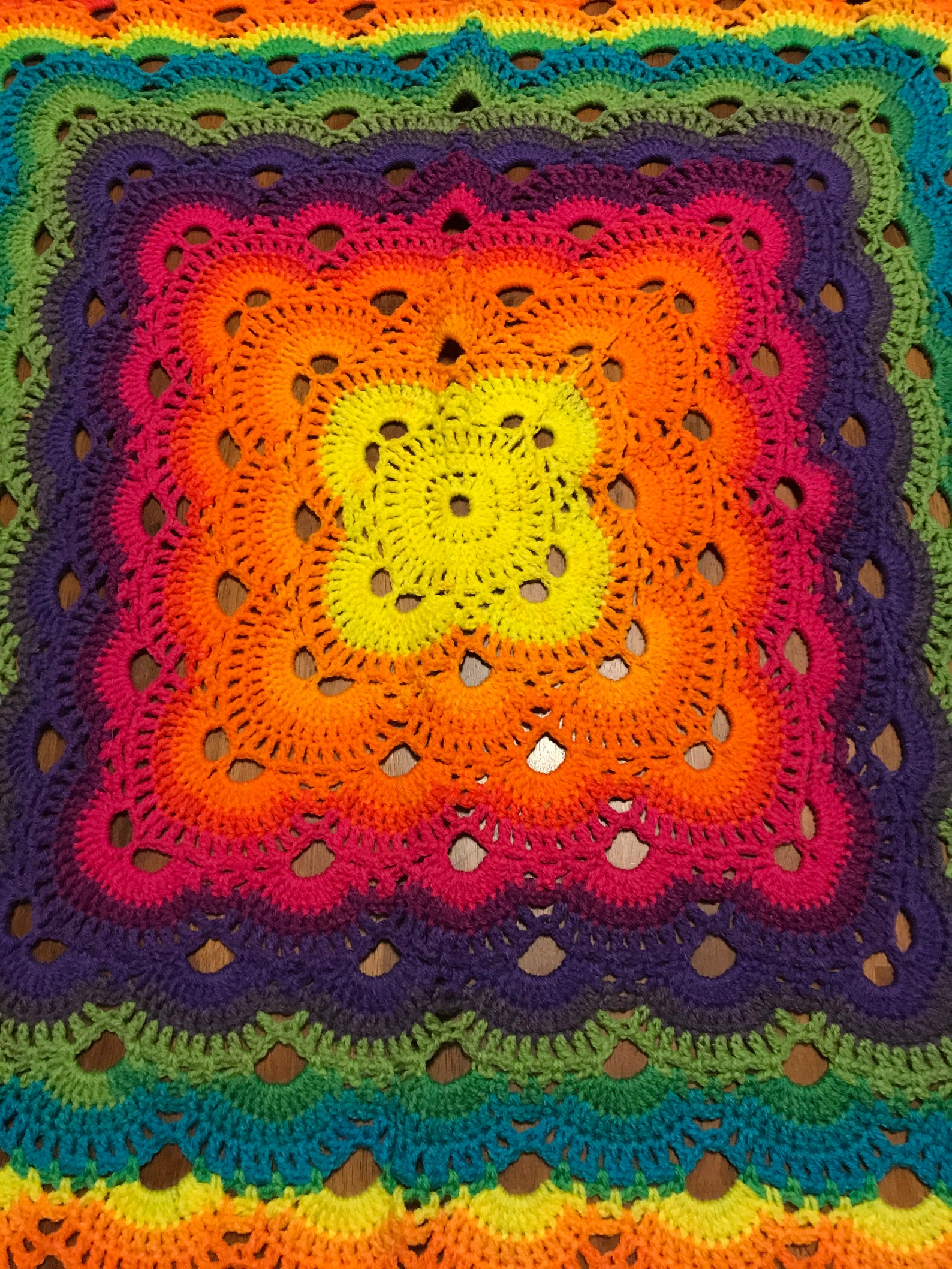 Rainbow Virus Stitch Crocheted Blanket Etsy