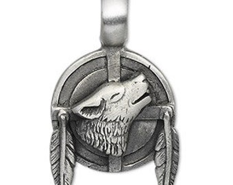 Mandela with Howling Wolf Pendant Charm          307