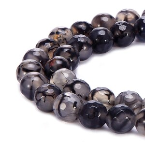 Faceted Black and White Dragon Agate                           143