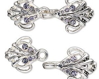 Fancy Hook and Eye Clasp with Rhinestones             216