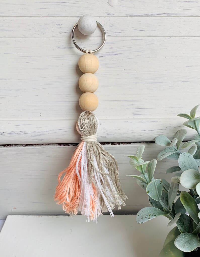 Yarn tassel keychainBoho keychain Hippie keychain Gift for Etsy