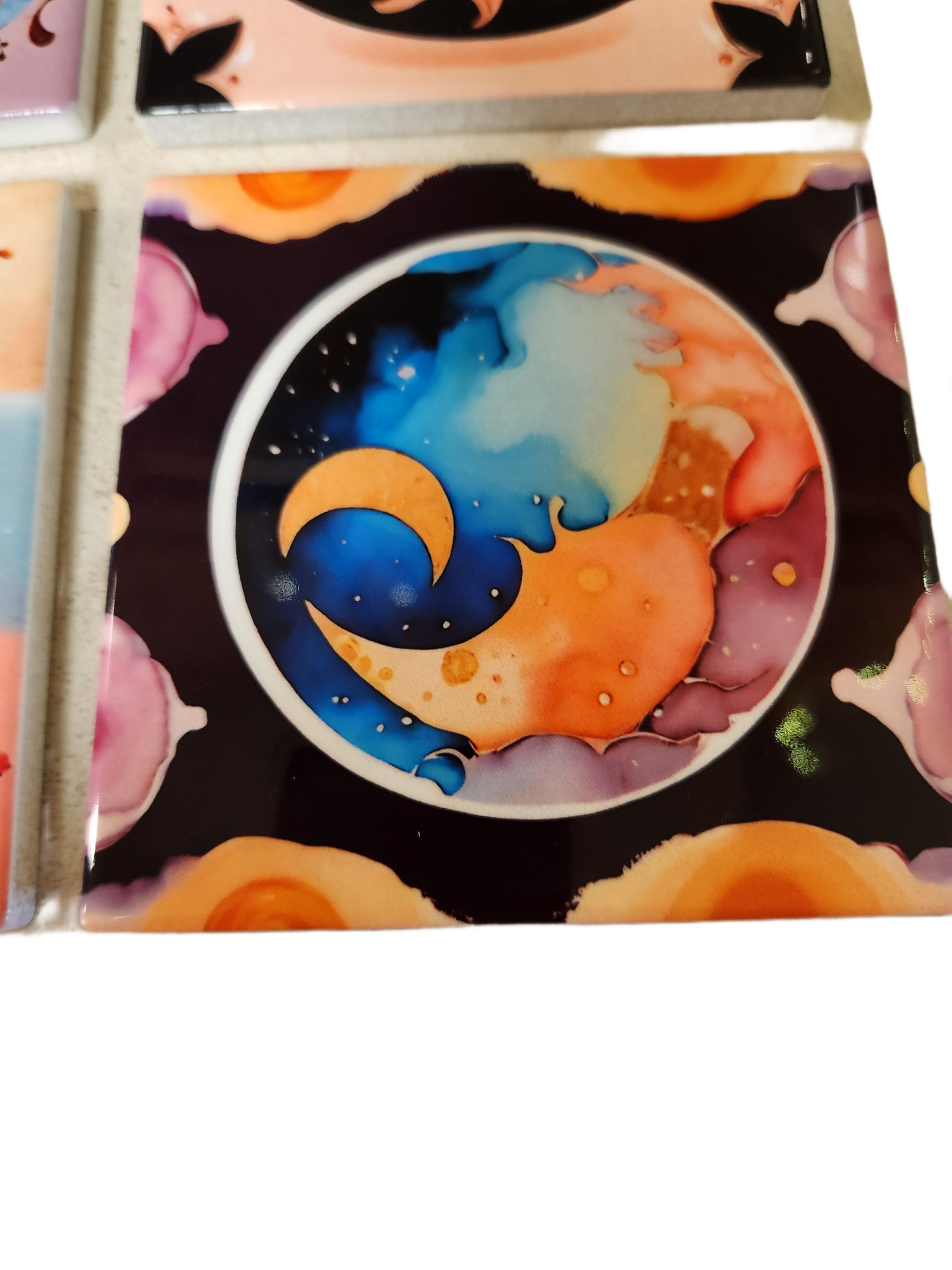 Moon Rug Coaster Sun Moon 4in Coasters - Etsy