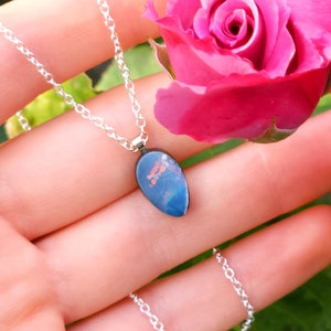 FLEUR | Sterling Silver Australian Coober Pedy Opal Doublet Pendant, Genuine Artisan Handmade Jewellery, Opal Pendant | PRO3