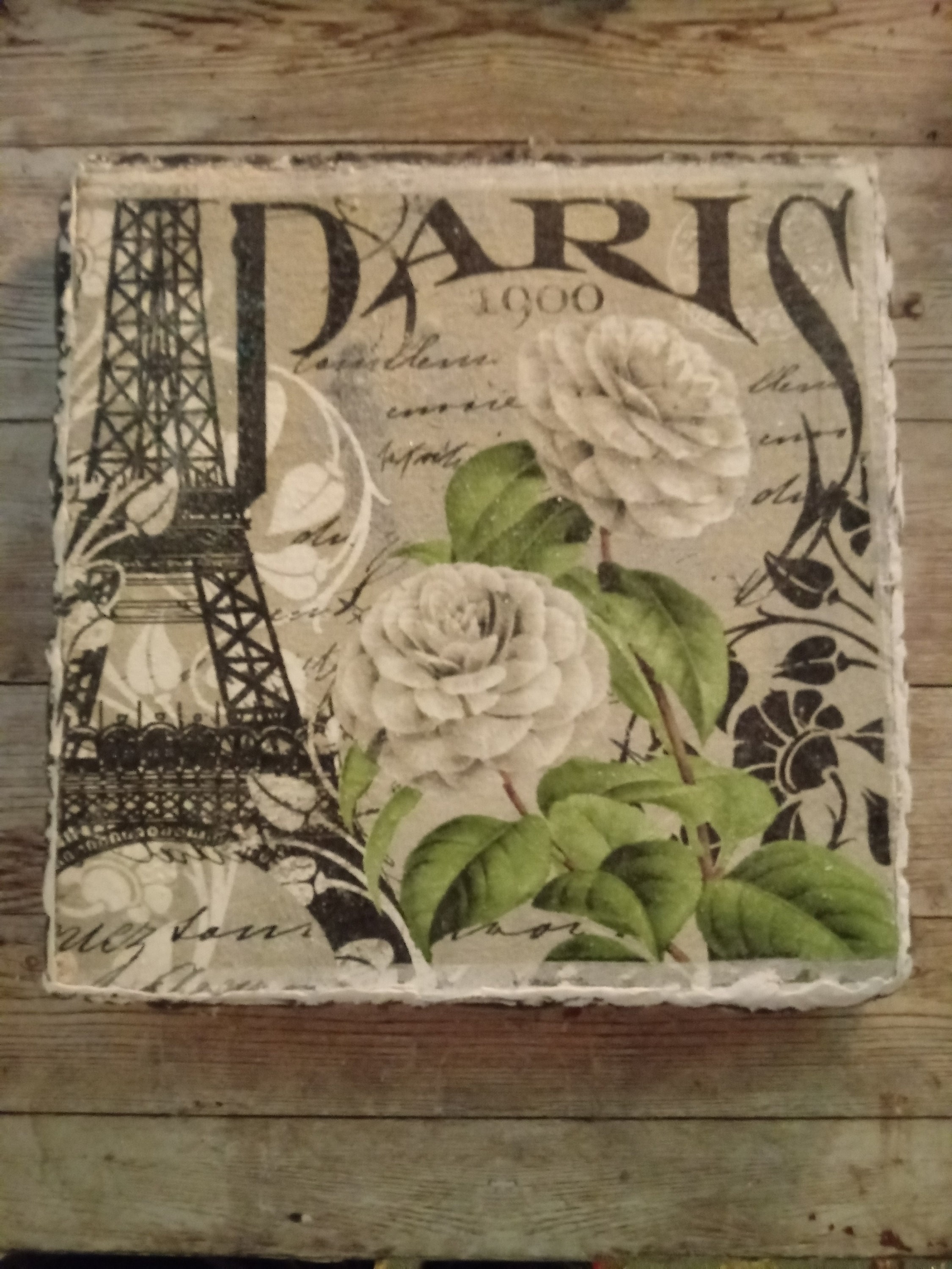 Decoupaged wood plaque Etsy