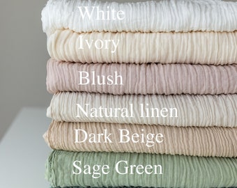 Sage Green Boho, Salbei-Hochzeitszeremonie, rustikale Hochzeitslaube, Käsetuch-Tischläufer, Hochzeitsbogenband,