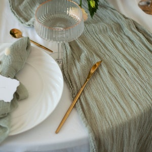 Sage Green Boho Wedding Sage ceremony Rustic wedding arbor decor Cheesecloth table runner Wedding arch tape Rustic wedding centerpiece