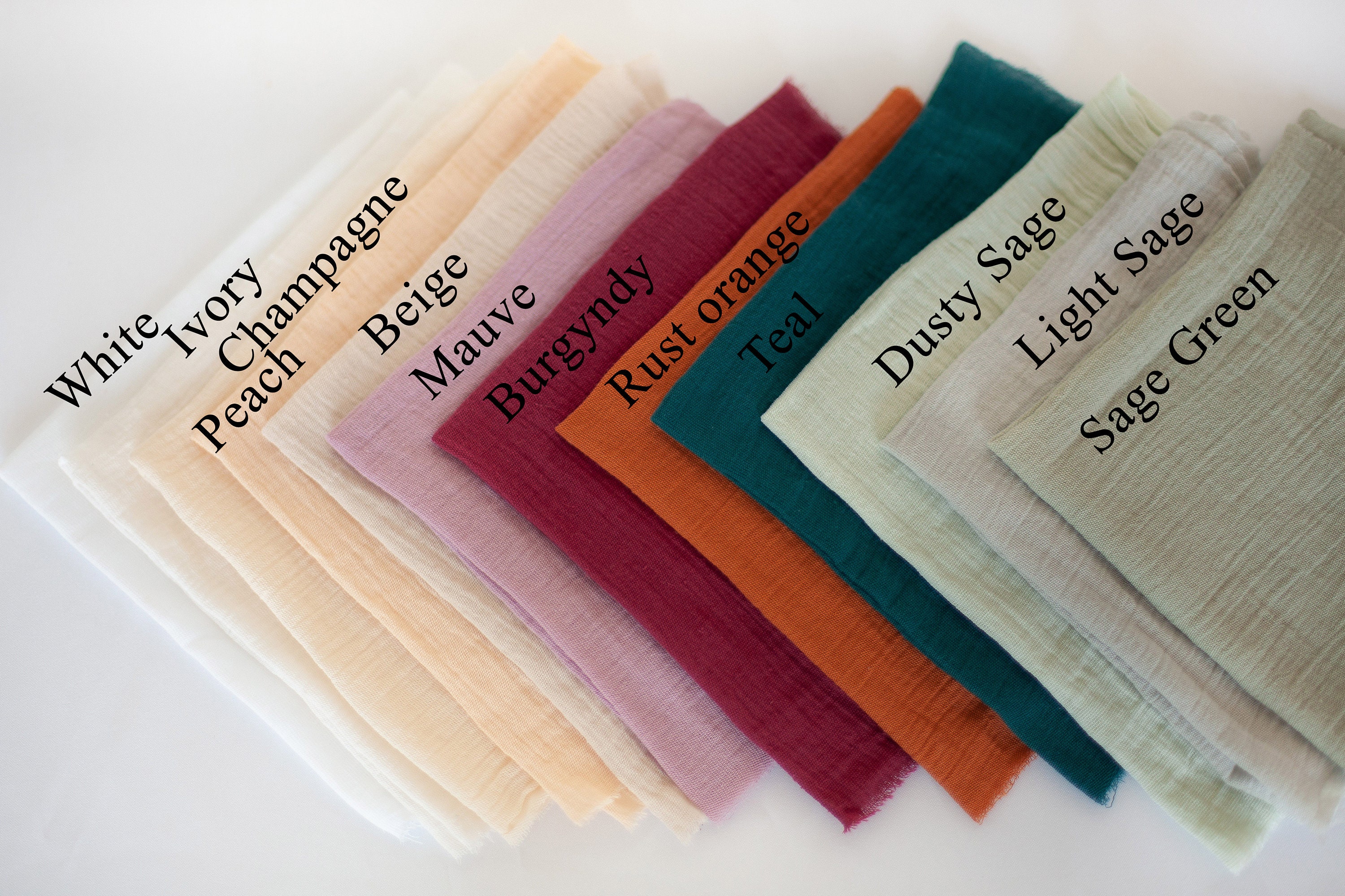 Napkins Cotton Boho Wedding IVORY Cheesecloth Napkins gauze napkins raw edges table linens Cloth dinner napkins Birthday