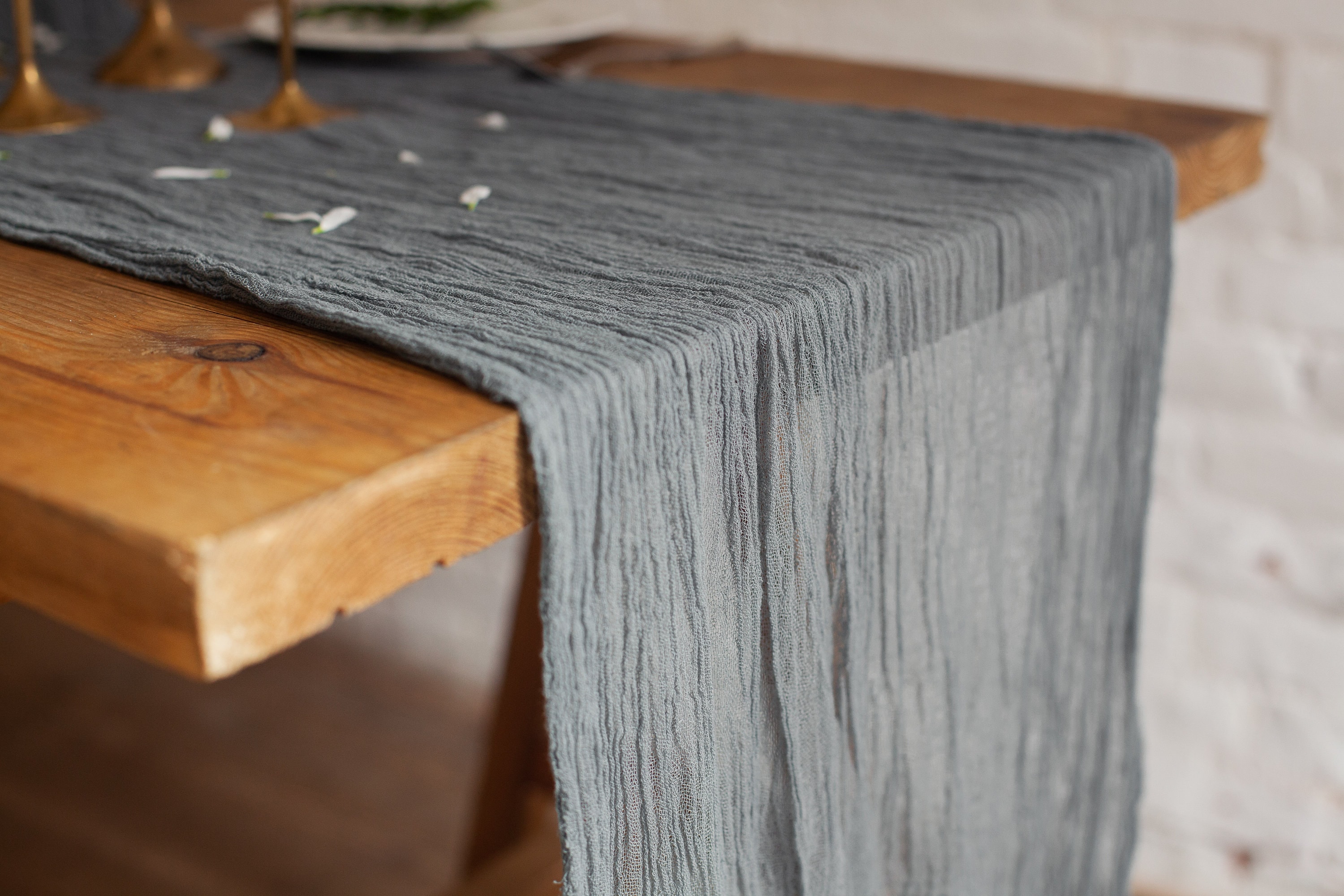 Grey Gauze table runnergrey gauze fabricTable runner for Etsy