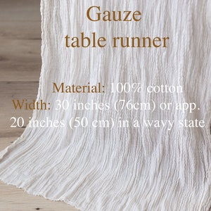 Boho Table Runner for Arch Decor and Tabletop Event Decor Hand-Dyed Cheesecloth Table Runner Fall Weddings DOUBLE GAUZE Cheesecloth wrap image 3