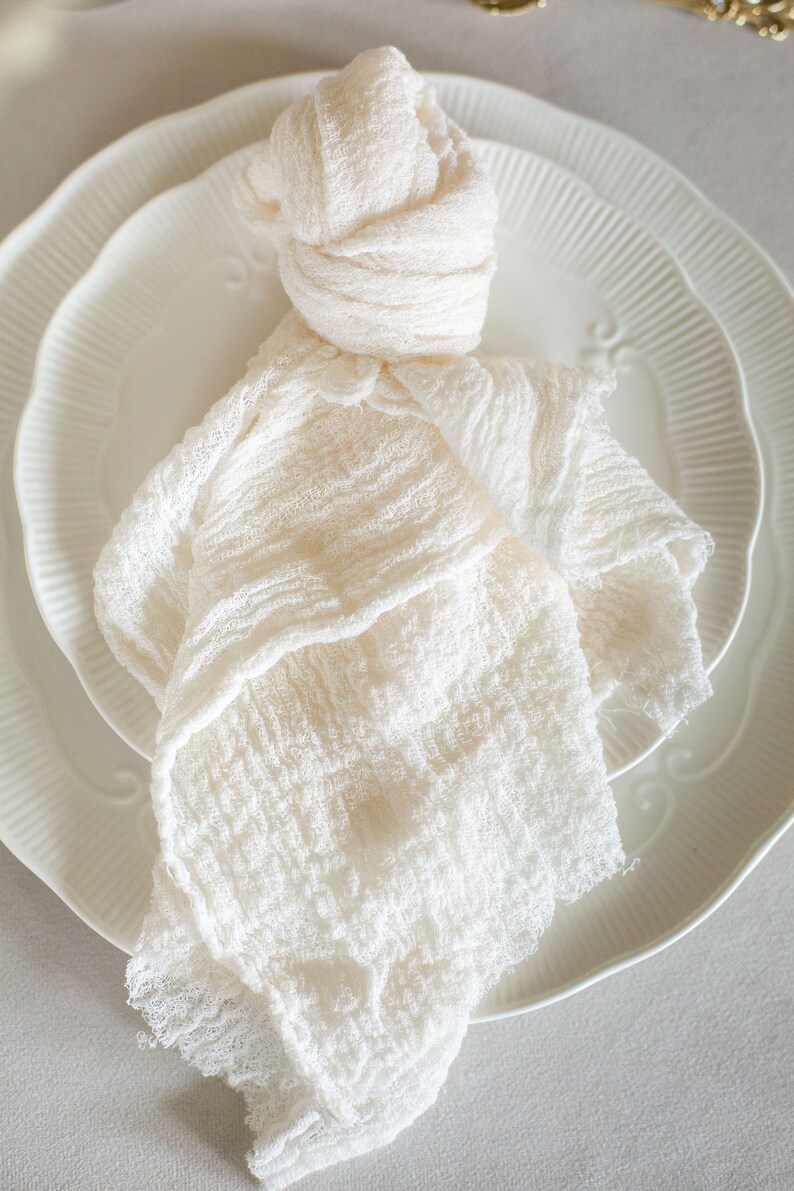 Beige Cheesecloth Napkin Rustic Wedding Gauze Napkin Wedding Etsy