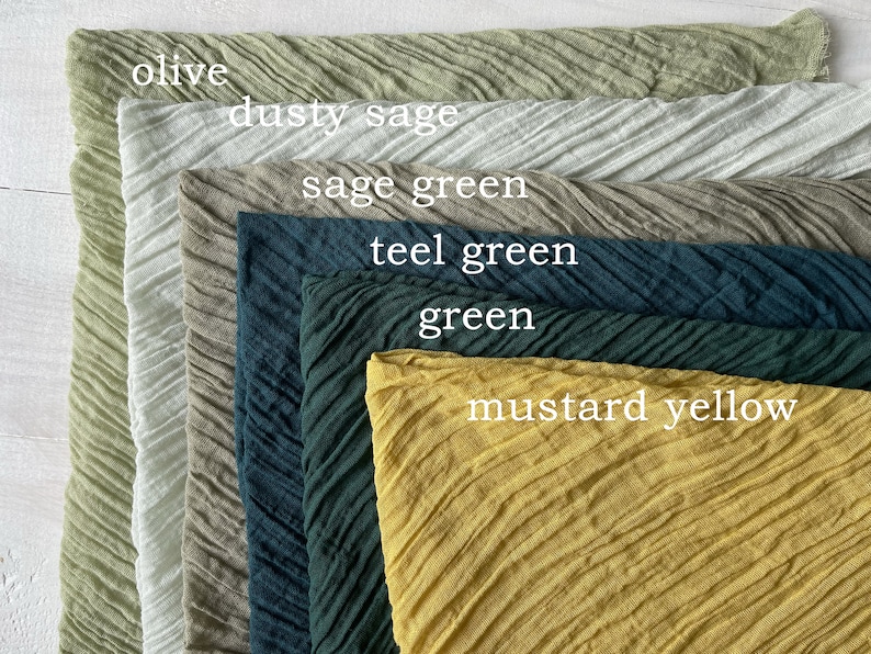 Sage Green Gauze Napkins Rustic Wedding Napkins Dusty Sage Etsy