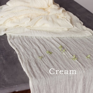 Cream ceremony Gauze Runner Boho wedding centerpieces Cheese cloth table runner Hand dyed cotton runner Wedding arch tape Rustic wedding