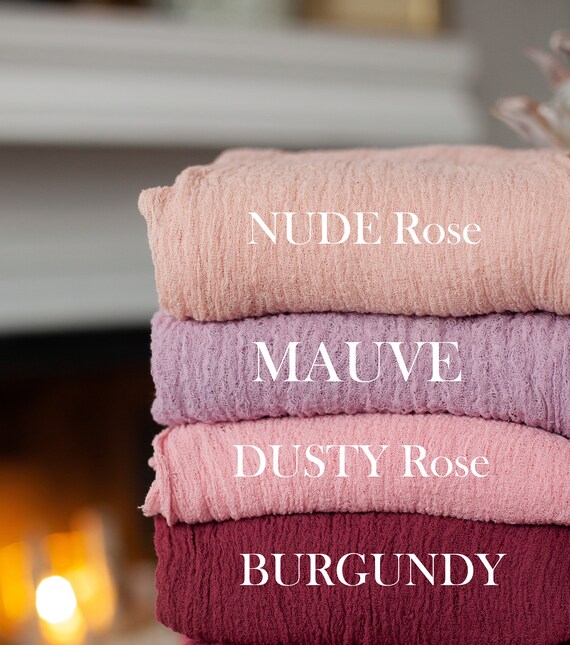 Burgundy Wedding Cheesecloth Dusty Rose table runner Wedding Etsy