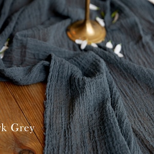 Dark  Grey Centerpieces Runner, Gauze Runner for Weddings and Special Events, Table Hand Dyed cheesecloth runner, Cotton Scrim, Cheesecloth