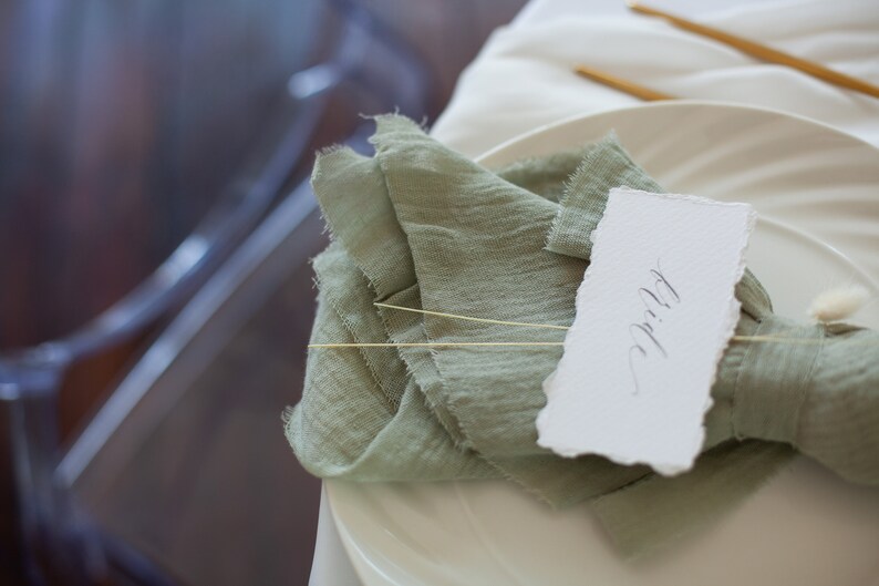 Sage Green Napkin Boho Wedding Cheesecloth Napkins Cotton Etsy
