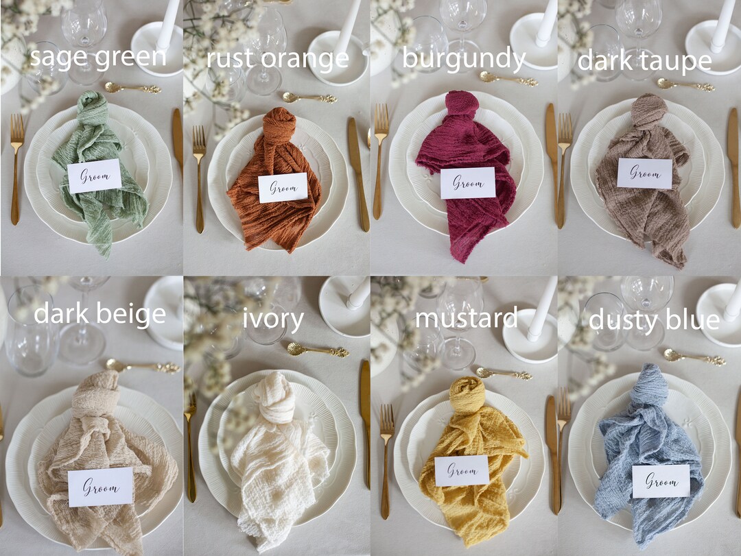 Beige Cheesecloth Napkin Rustic Wedding Gauze Napkin Wedding Napkin