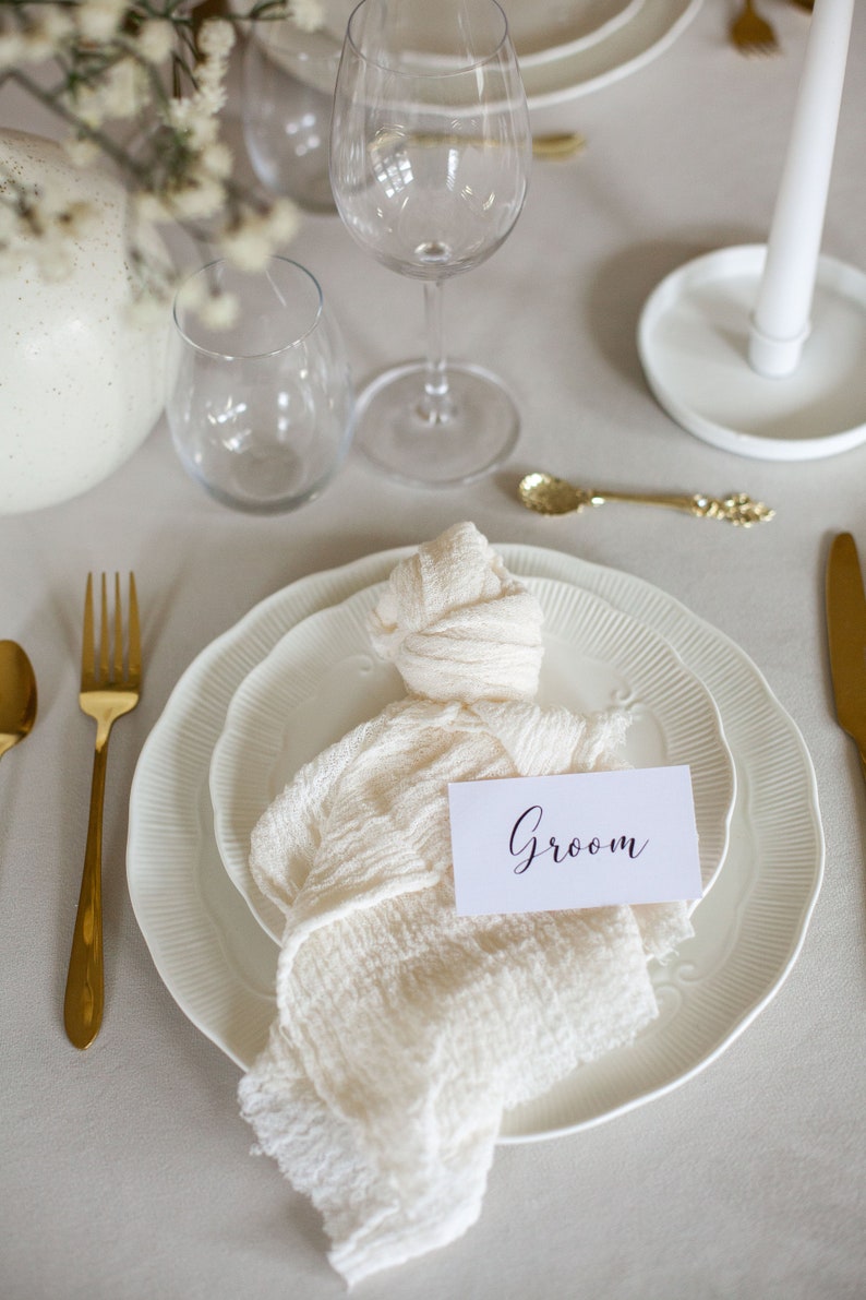 Beige Cheesecloth Napkin Rustic Wedding Gauze Napkin Wedding Etsy