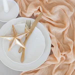 Peach Boho Wedding Cheesecloth, Terracotta Table Runner, Copper Wedding Decor,  Gauze Wedding Decor, Wedding Arch, Boho Table Decor,