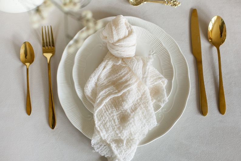 Beige Cheesecloth Napkin Rustic Wedding Gauze Napkin Wedding Etsy
