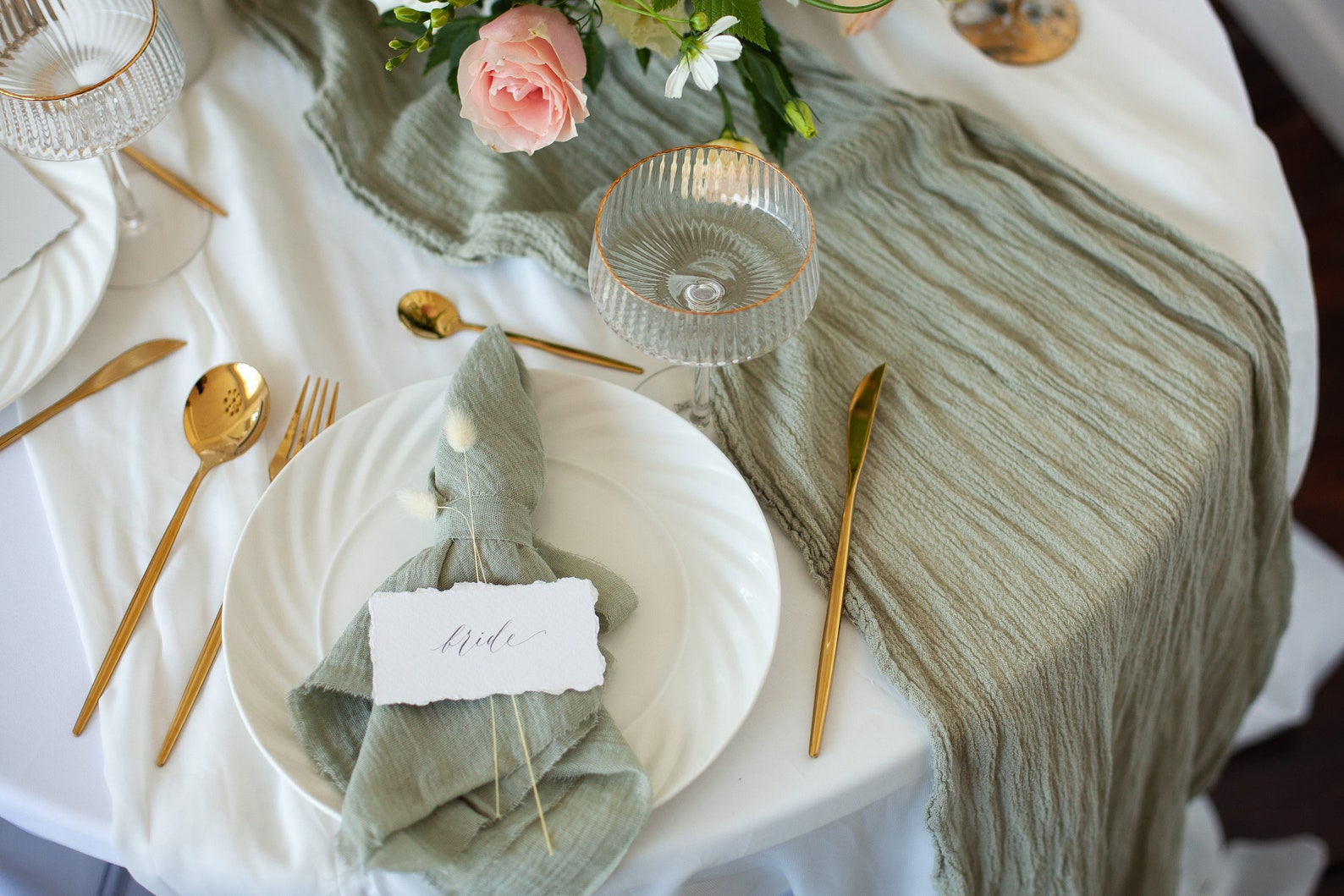 Sage Green Napkin Boho Wedding Cheesecloth Napkins Cotton Etsy