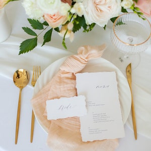 Peach coton Wedding Napkins Wedding  Napkins Raw Edges Cotton Napkins Dinner Table Decoration Cloth dinner