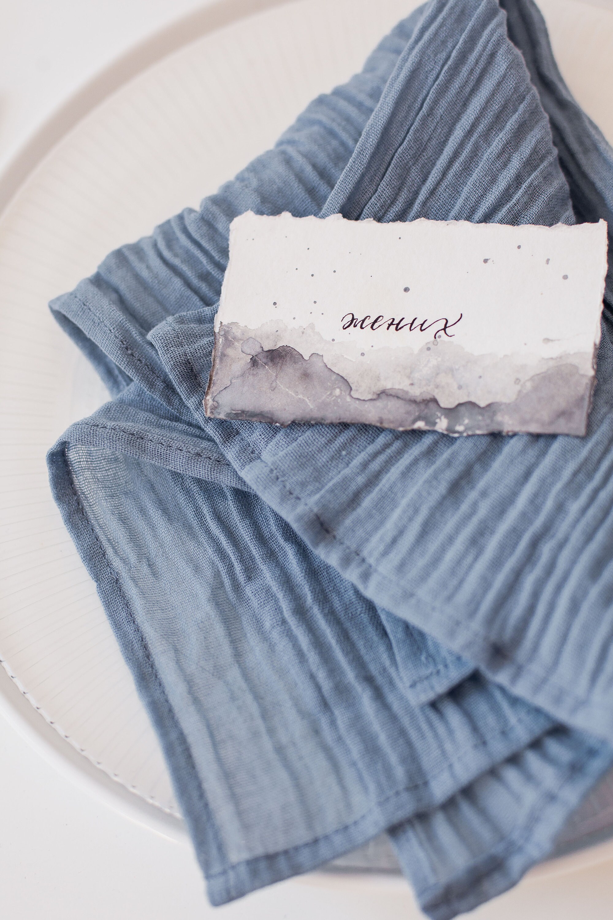 Dusty Blue Gauze Napkins Rustic Wedding Napkins Cheesecloth Etsy UK