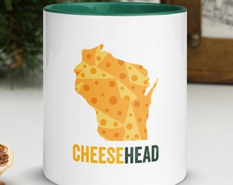 Wisconsin Cheesehead Mug | Packers Fan Green Bay WI Cheesehead Coffee Mug, Green Bay Home Gifts, Kitchen, Wisconsin Gifts