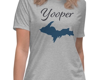 Women's Yooper T-Shirt | Upper Peninsula Michigan Tee, 906 Shirt for Women, UP North Apparel, Yooper Gift
