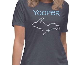 Women's Yooper T-Shirt | Upper Peninsula Michigan Tee, 906 Shirt for Women, UP North Apparel, Michigan Gift