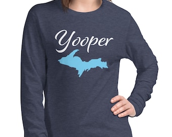 906 UP Michigan Long Sleeve Shirt | Upper Peninsula MI Shirt, Yooper Apparel, UP Michigan Gift, Michigan Fall Shirt, 906 Gift for Women