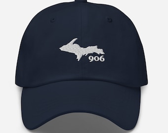 Yooper 906 Hat | Upper Peninsula Michigan Cap, UP North Trucker Hat, Yooper Gift, Michigan Apparel