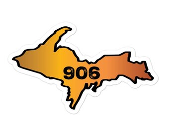 Yooper Michigan 906 Decal Sticker | Yooper Bumper Sticker Car Decal, Upper Peninsula Sticker Decal, Michigan Bumper Sticker, Yooper Gift, UP